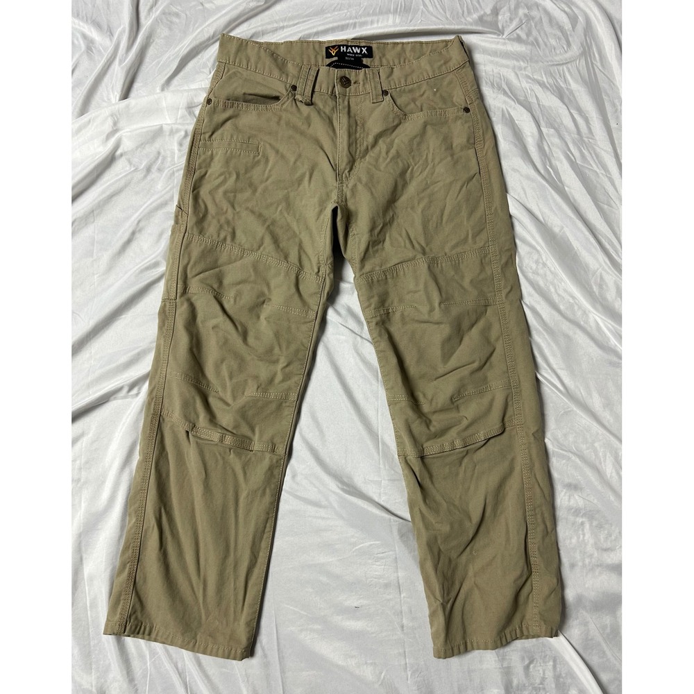 Hawx Work Gear Mens 32x30 Khaki Utility Ripstop Pants Straight Leg Canvas Pants